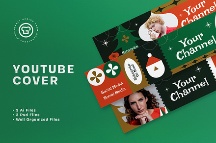 Flat Design Christmas YouTube Cover, a Social Media Template by graphicook