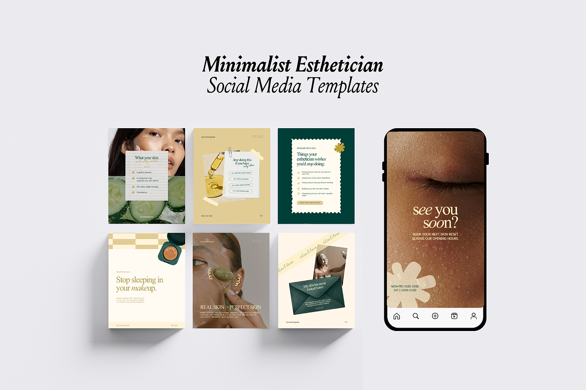 Esthetician Skincare Canva Templates, a Social Media Template by CanvaTemplateClubCo (Photo 9 of 12)