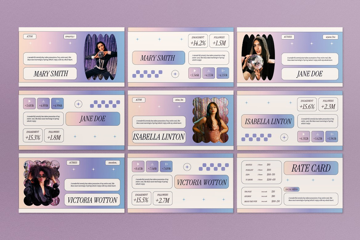 Cream Purple KOL Google Slide, a Presentation Template by graphicook (Photo 3 of 4)