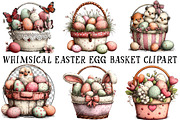 Whimsical Easter Egg Basket Clipart, an Illustration by OK Design (Thumbnail 2 of 6)