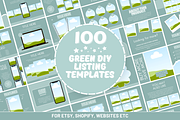 Green Etsy Listing Templates, a Branding & Logo Template by SunshineStudioBoutique (Thumbnail 1 of 7)