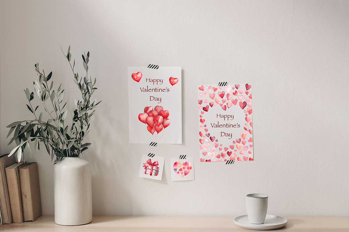 Valentine's day clipart and frames, an Illustration by VeronikaArt (Photo 6 of 7)