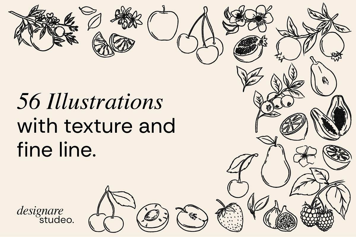 Minimalist Fruits Illustrations PACK, a Decorative Illustration by ginni illustrations (Photo 2 of 6)