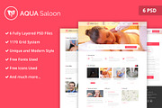 Aqua Saloon PSD Website Template, a Websites & App Template by WebbyTemplates (Thumbnail 1 of 7)