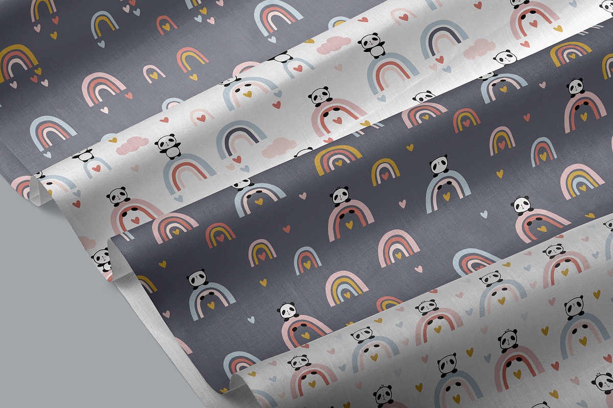 Cute pandas & rainbows  patterns, a Pattern Graphic by Tkoko vectors & patterns (Photo 4 of 6)
