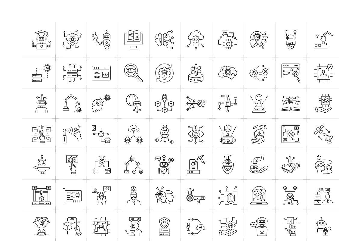 Machine Learning Icon Set, an Outline Icon by Prosymbols (Photo 5 of 7)