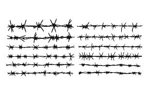 Black barbed wires. Thorn steel, an Illustration by Stock-Smart-Start