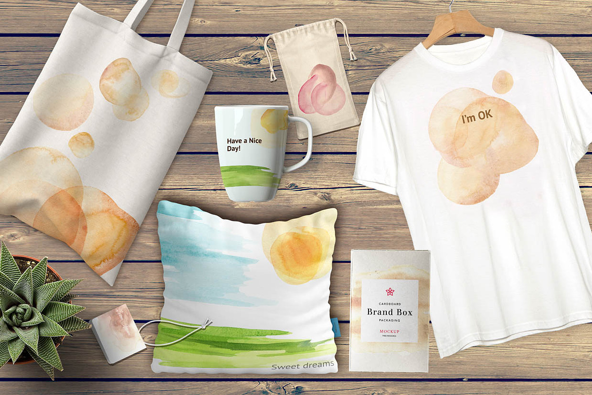 Watercolor blobs, a Texture Illustration by Daria Ustiugova (Photo 9 of 9)