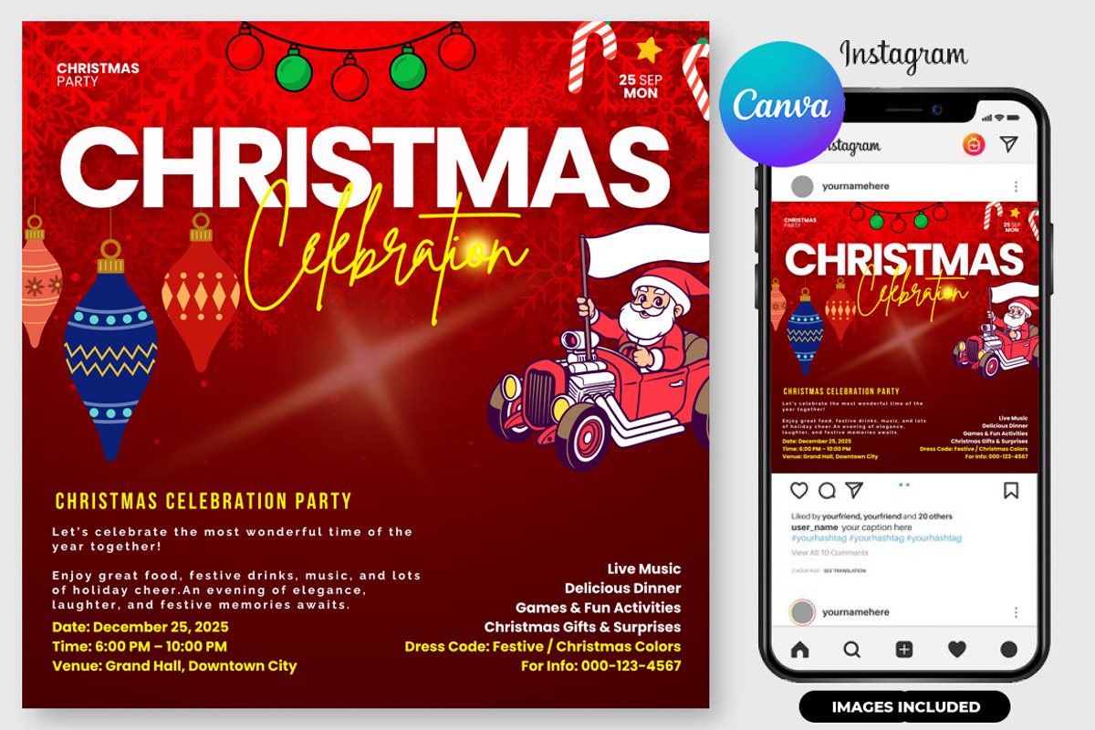Christmas Celebration Flyer | Canva, a Flyer Template by graphicforest (Photo 1 of 3)