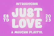 Just Love - A Modern Playful Font, a Handwritten Font by Marvadesign (Thumbnail 1 of 5)