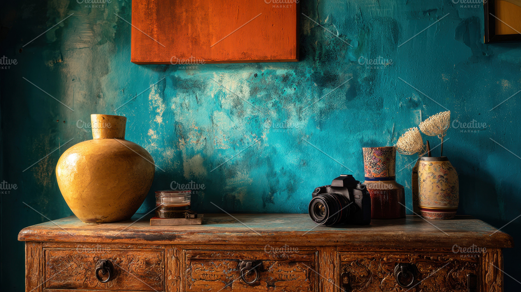 Colorful decor in a cozy setting, a Photo by Beautiful things