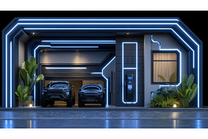 A gas station with a futuristic, an Architecture Photo by ZinetroN