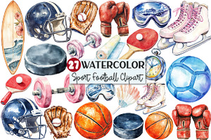 Watercolor Sport Clipart, an Illustration by Rose Art