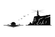 Lighthouse Coastal Cliff Silhouette, a Graphic by hafijul (Thumbnail 13 of 15)