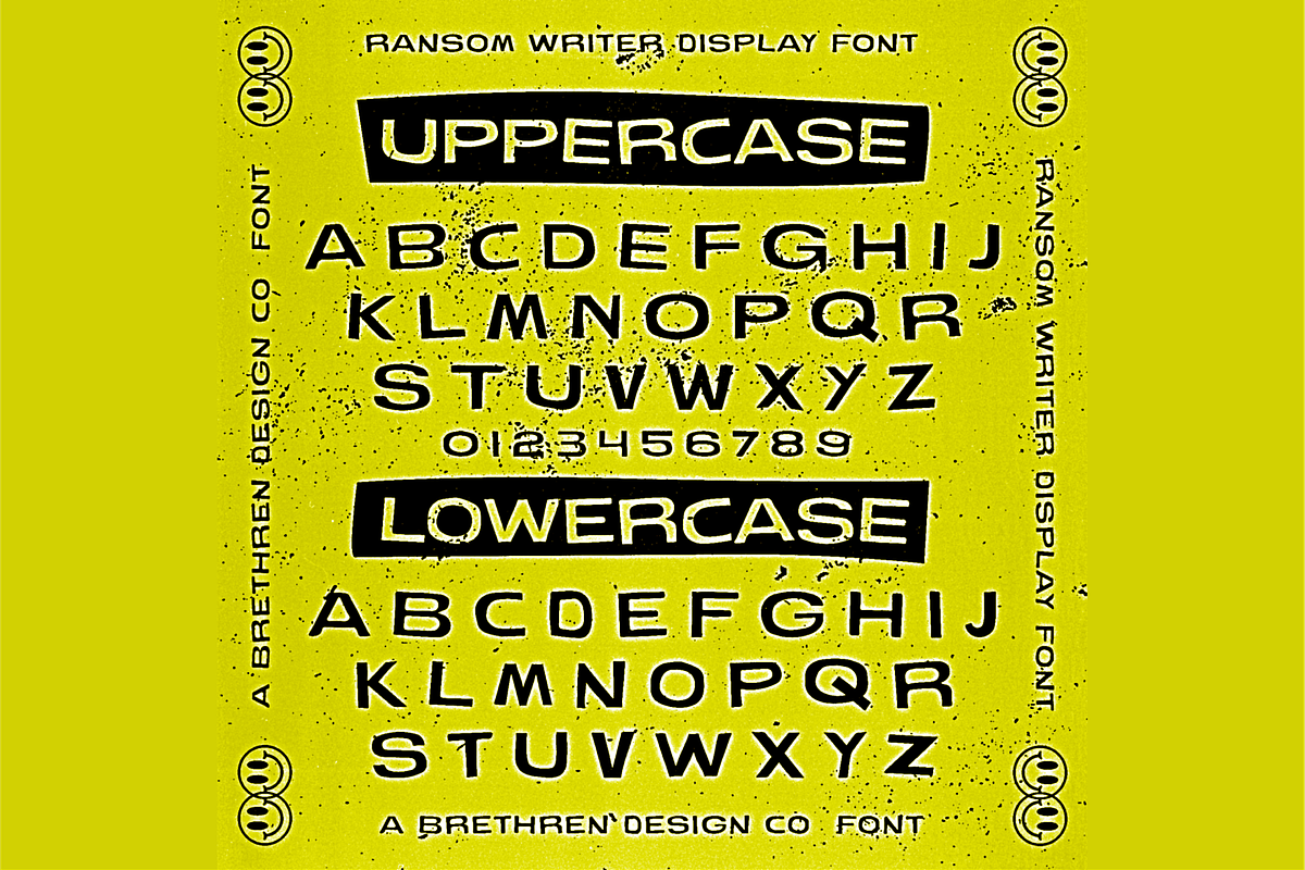 Ransom Writer Display Font, a Font by Brethrendesignco (Photo 2 of 3)