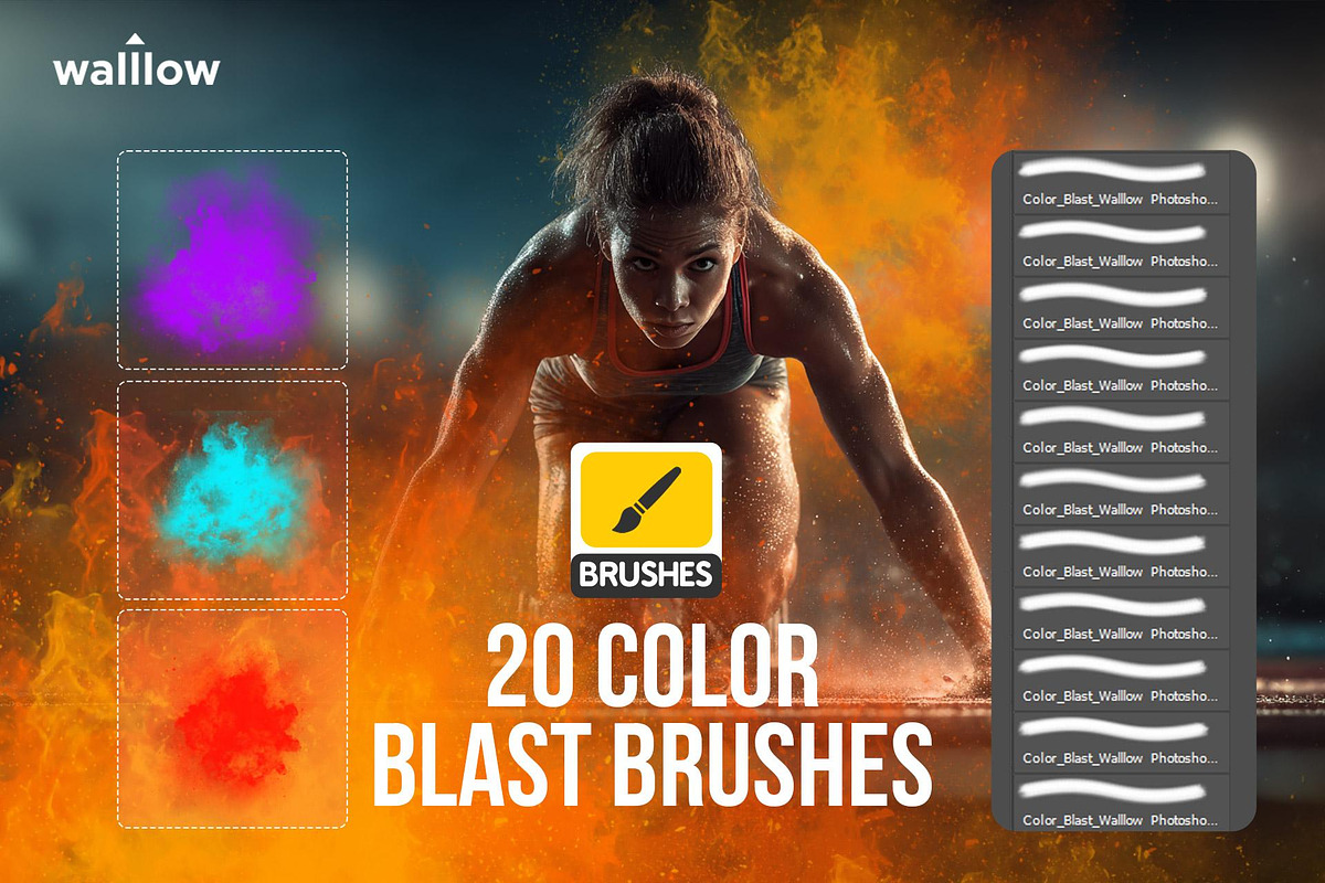 Fire Blast Photoshop Brush Set, a Brush Add-On by Walllow Creatives (Photo 2 of 3)