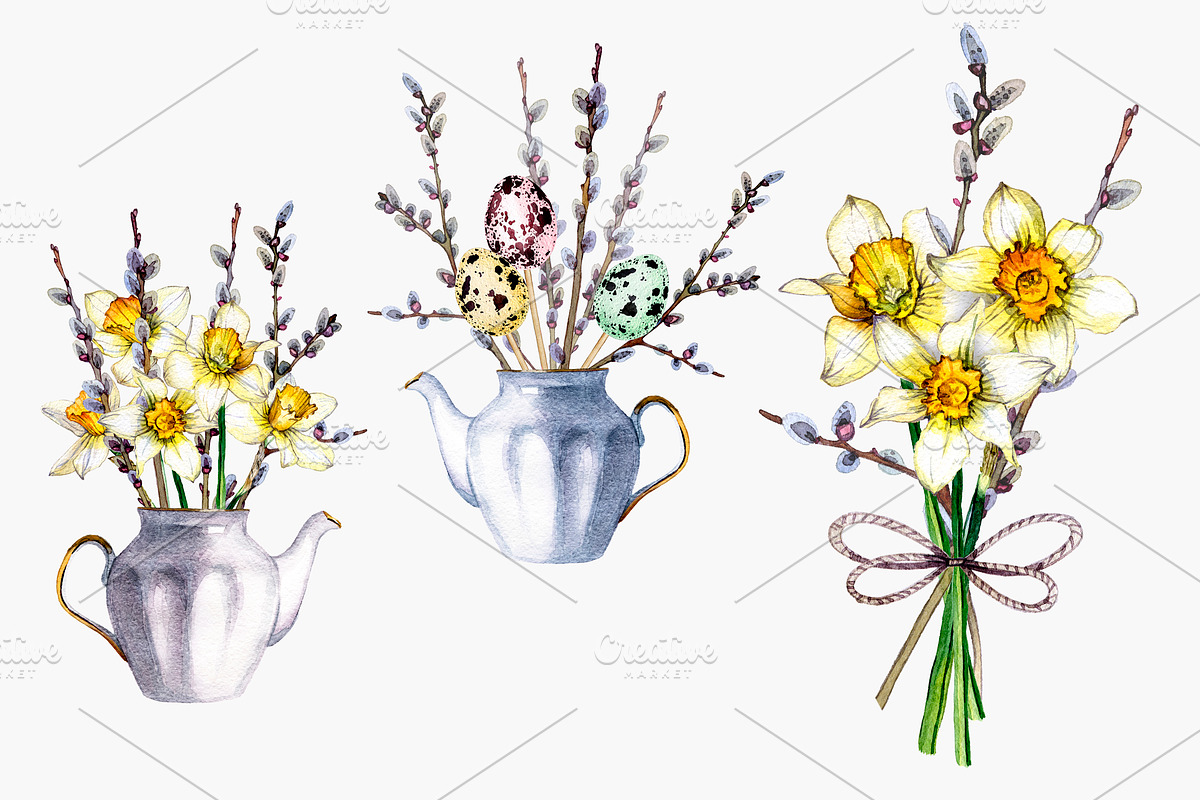 daffodil flower, an Illustration by OlyaSenko (Photo 6 of 7)