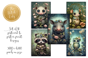 Forest Animals Postcard Print Set 2