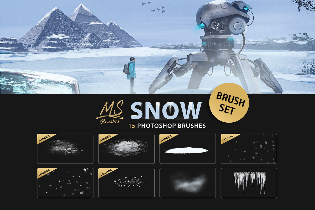 Dynamic Snow Photoshop Brushes, a Brush Add-On by Mohamed Saber (Photo 1 of 4)