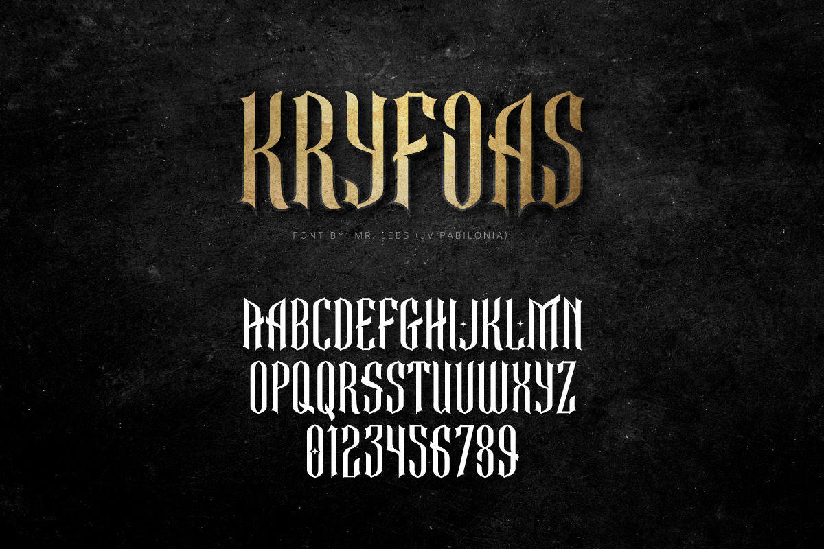 KRYFOAS Typeface, a Font by jvpabilonia