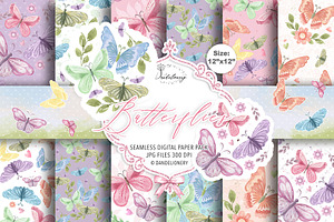 Butterflies Digital Paper Pack