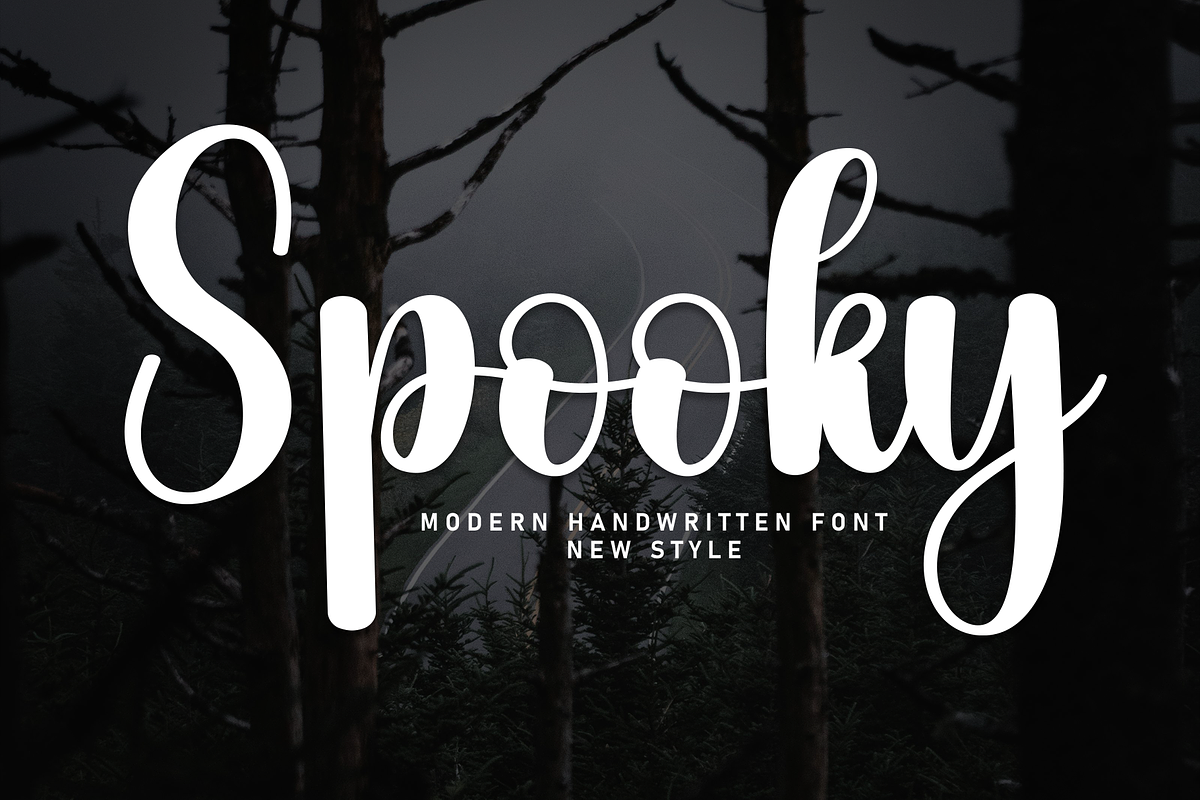 Spooky | Script Font, a Handwritten Font by Scratchones (Photo 1 of 8)