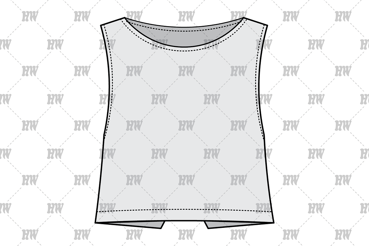 Open Back Tank Fashion Flat, a Shirt Mockup by haydenwentworth (Photo 2 of 3)