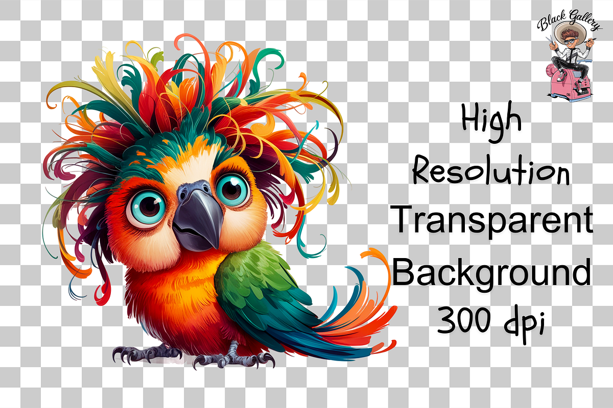 Quirky Parrot PNG Clipart Bundle, a Graphic by Clipart Bloom (Photo 14 of 15)
