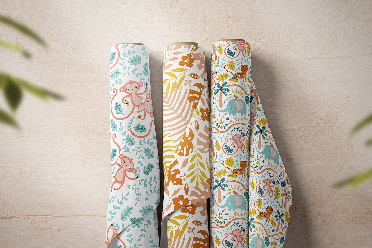 Jungle friends elements & patterns, a Pattern Graphic by Inna Moreva (Photo 11 of 11)