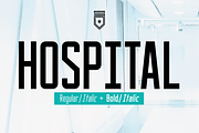 Hospital (Regular & Bold), a Sans Serif Font by ANDR35 (Thumbnail 1 of 8)