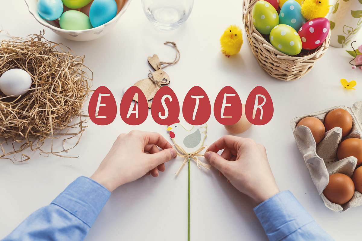 Easter Eggs Font, a Font by vladocar (Photo 2 of 4)