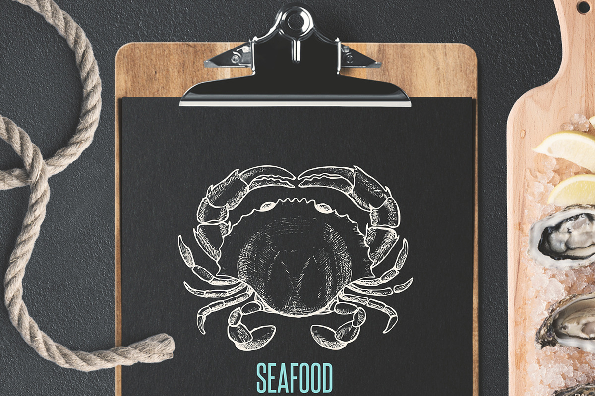 FREE! Trifold + Seafood Menu, a Brochure Template by BarcelonaShop (Photo 3 of 5)
