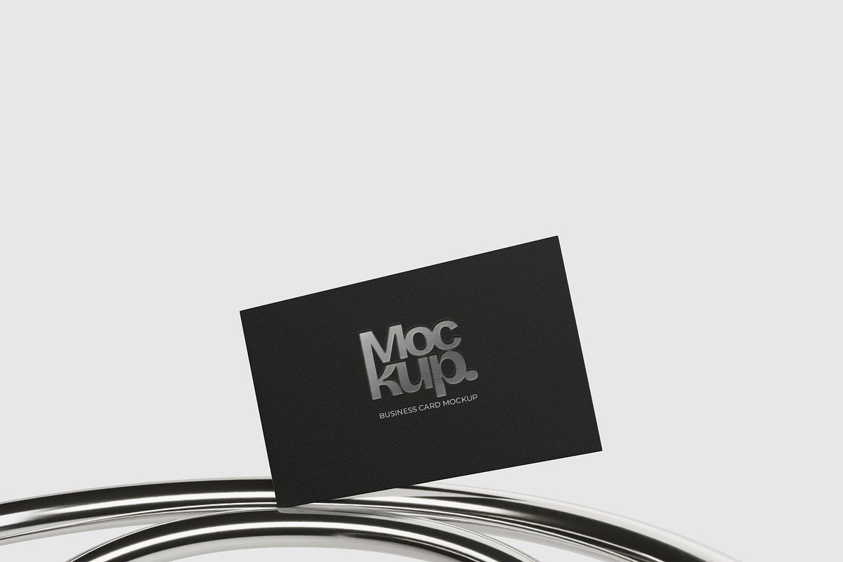 Metalic Business Card Mockup, an Advertising Mockup by Mockthethics. (Photo 1 of 2)