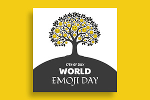 World Emoji Day Banner Template, a Social Media Template by nandinigraphics