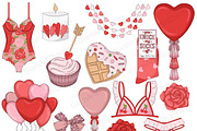 Valentine's Day Clipart, a Seasonal Illustration by GlamArtZhanna (Thumbnail 2 of 4)