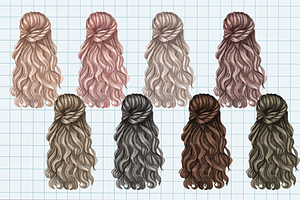 Hair Clipart PNG Digital Download