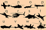 Aircrafts Silhouettes Dingbats Font, a Symbol Font by Minimalartstudio (Thumbnail 5 of 8)