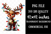 Christmas Funny Reindeer Clipart, an Illustration by Designking (Thumbnail 4 of 5)
