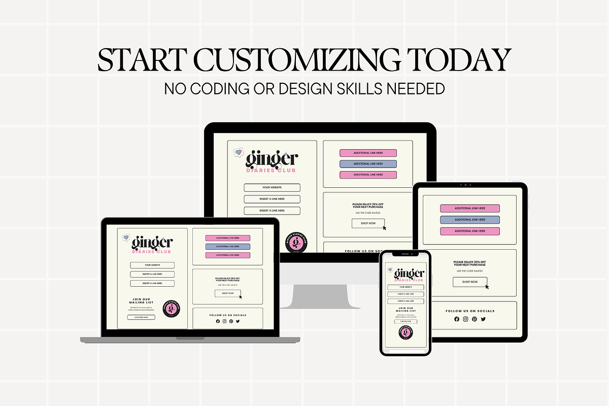 Canva Link In Bio Template, a Landing Page Template by Anna Design Studio (Photo 9 of 11)