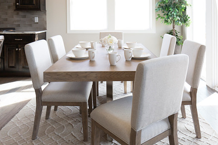 White Plate Setting on a Wood Table, an Architecture Photo by Water Street Photography