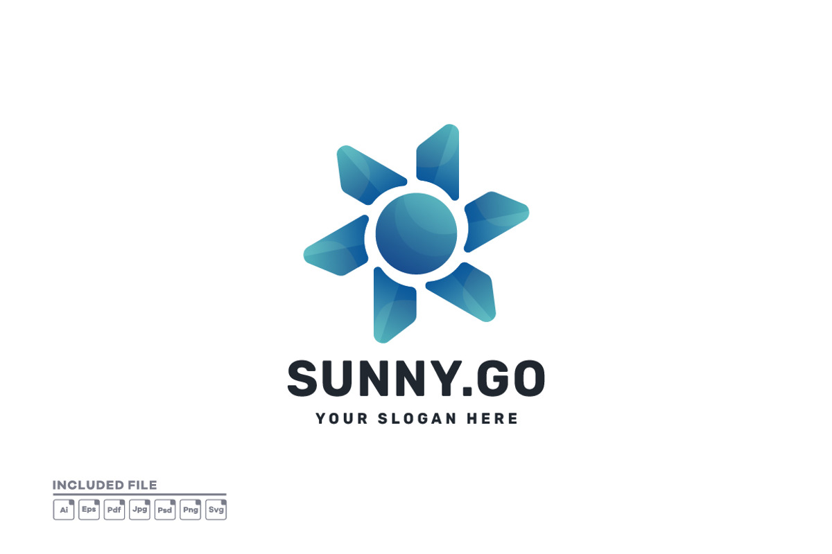 Abstract Sun Geometric Gradient Logo, a Branding & Logo Template by yuanesei