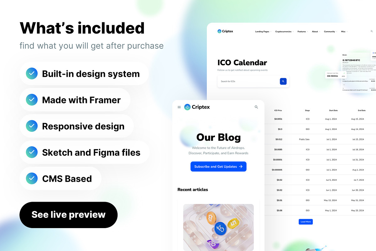 Criptex - Crypto Framer Template, a Landing Page Template by WhiteUI.Store