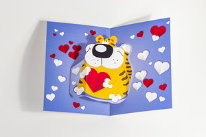 Tiger With Heart DIY Pop Up Card