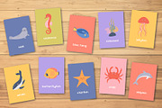 Ocean Animals Educational Cards, an Animal Illustration by Sabina_Ava (Thumbnail 2 of 7)