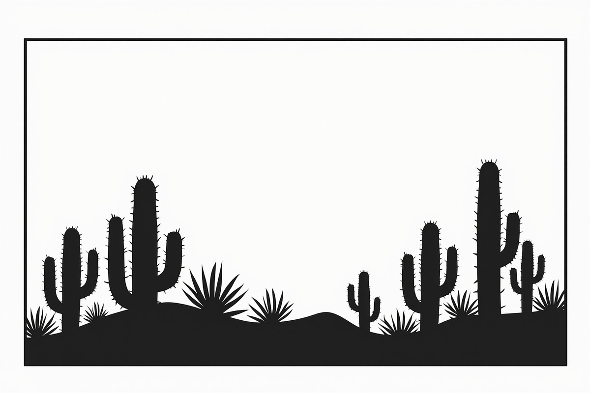 Cactus Desert Landscape Silhouette, an Illustration by abu67222 (Photo 14 of 15)