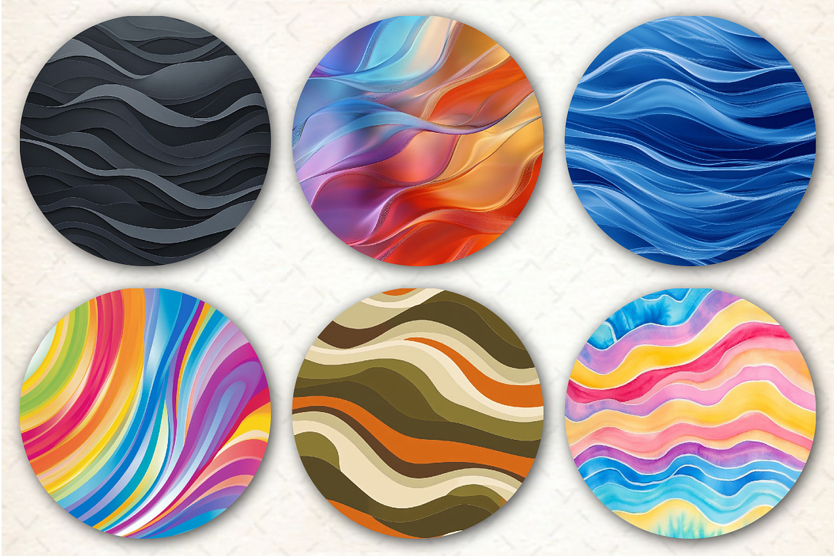 Abstract Waves Seamless Digital Patt, a Pattern Graphic by Libby Wishes (Photo 3 of 7)