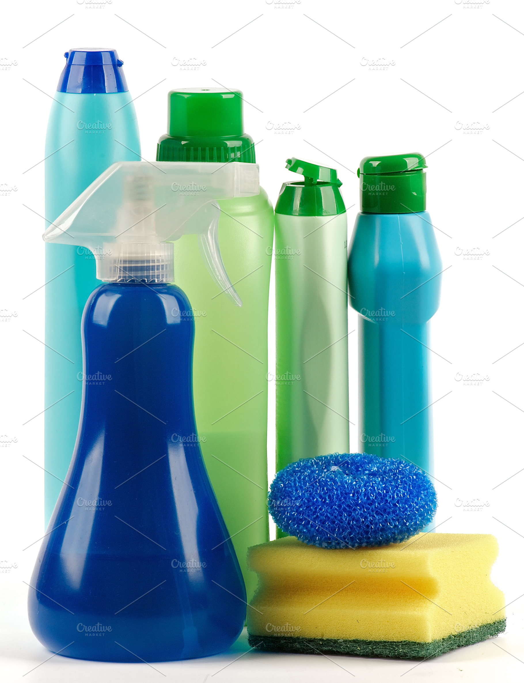 Cleaning supplies containing cleaning, equipment, and domestic life, a Health & Medical Photo by zhekos