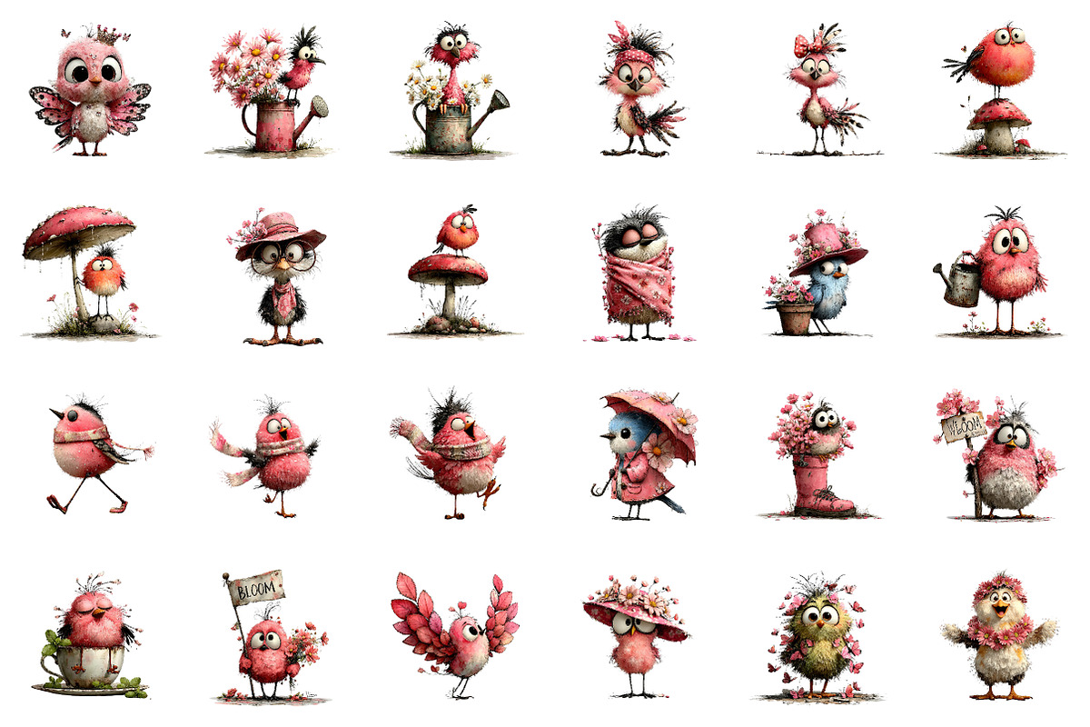 Whimsical Spring Bird Clipart, an Illustration by CreationArt (Photo 5 of 6)