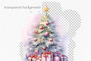 Christmas tree watercolor clipart PN, an Object Graphic by MyLittleMeow (Thumbnail 7 of 8)