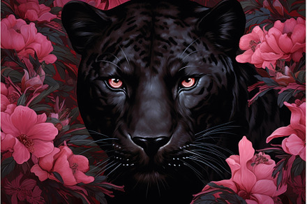 Exotic Panther head pink flowers, an Animal Photo by Ylivdesign